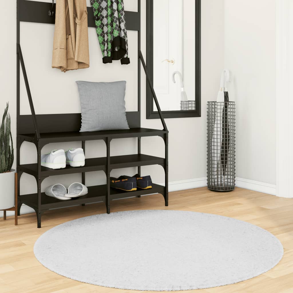 OVIEDO short pile carpet gray Ø 120 cm