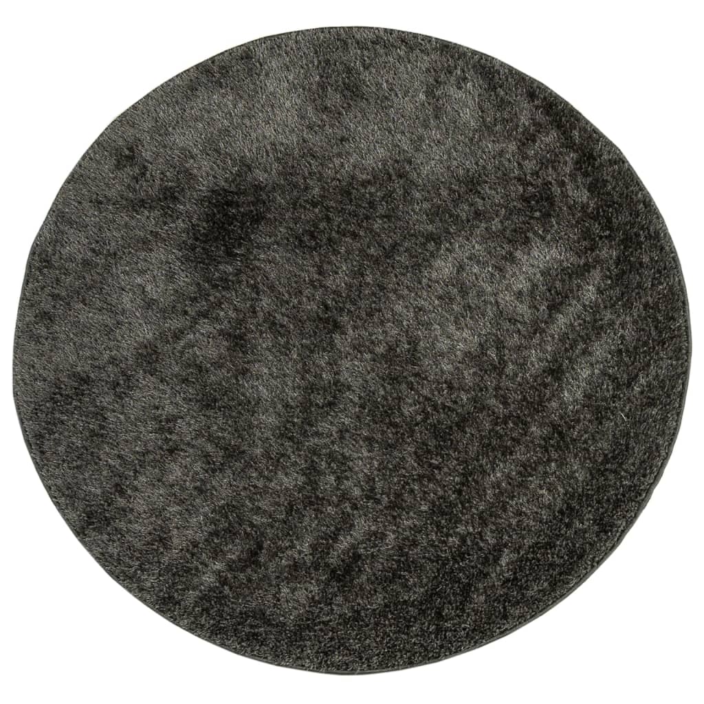 Carpet ISTAN Deep Pile Glossy Anthracite Ø 160 cm