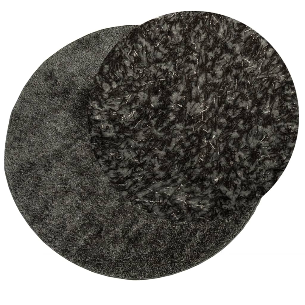 Carpet ISTAN Deep Pile Glossy Anthracite Ø 160 cm