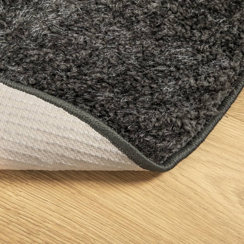 Carpet ISTAN Deep Pile Glossy Anthracite Ø 160 cm