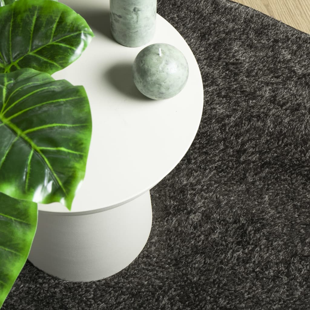 Carpet ISTAN Deep Pile Glossy Anthracite Ø 160 cm