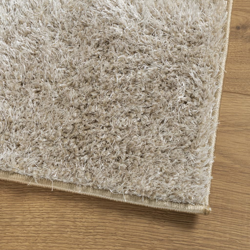 Carpet ISTAN Deep Pile Glossy Beige 80x150 cm