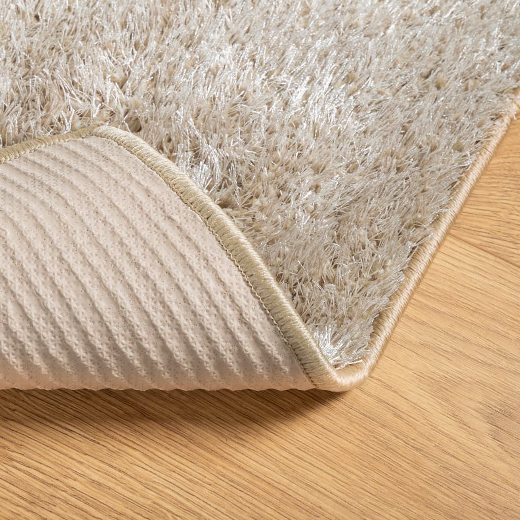 Carpet ISTAN Deep Pile Glossy Beige 80x150 cm