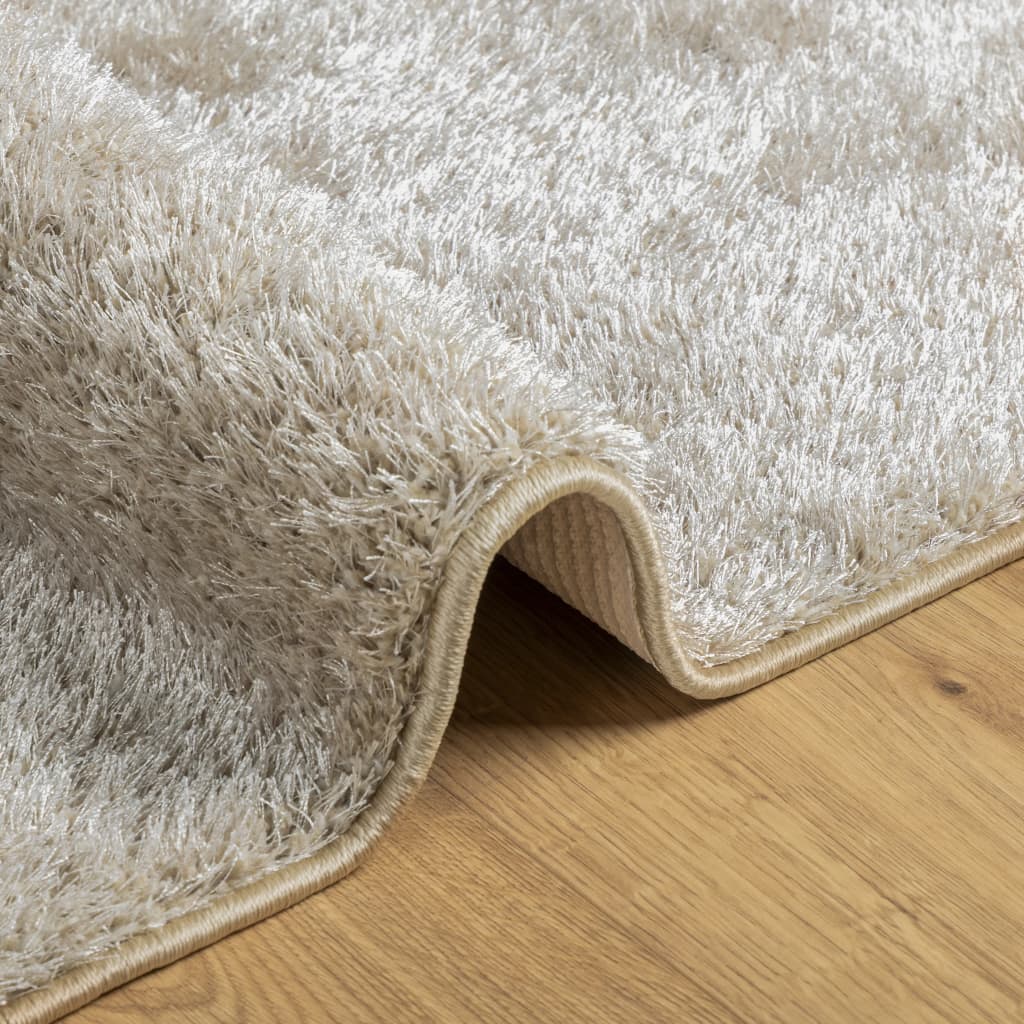 Carpet ISTAN Deep Pile Glossy Beige 80x150 cm