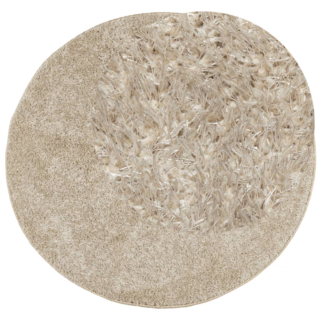 Carpet ISTAN Deep Pile Glossy Beige Ø 80 cm