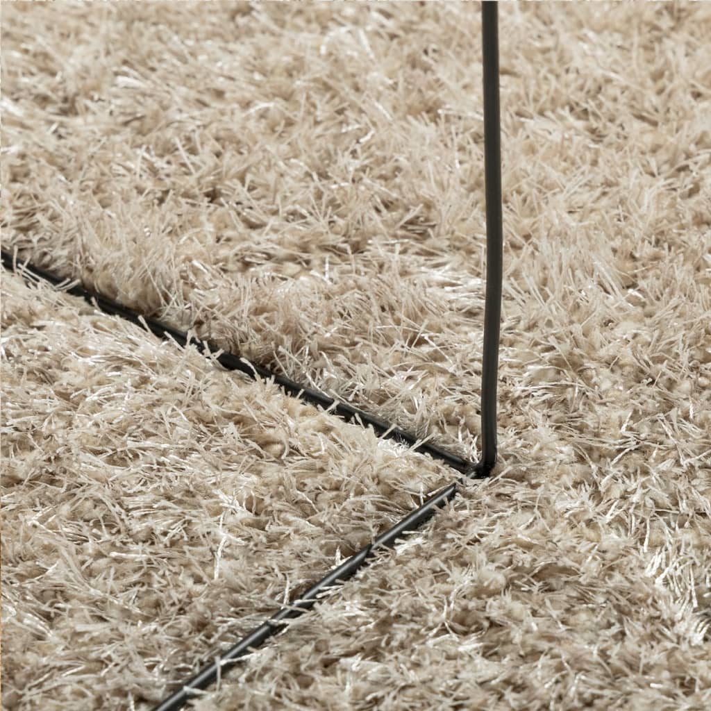 Carpet ISTAN Deep Pile Glossy Beige Ø 80 cm
