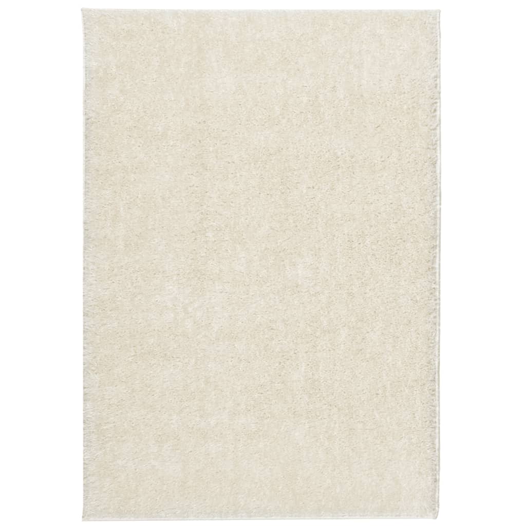 Carpet ISTAN Deep Pile Glossy Cream 140x200 cm