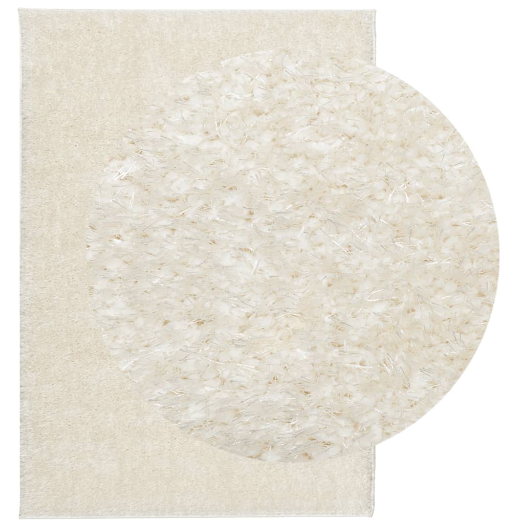 Carpet ISTAN Deep Pile Glossy Cream 140x200 cm