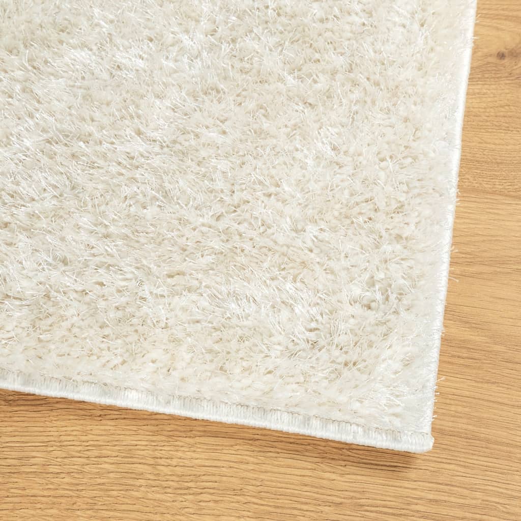 Carpet ISTAN Deep Pile Glossy Cream 140x200 cm