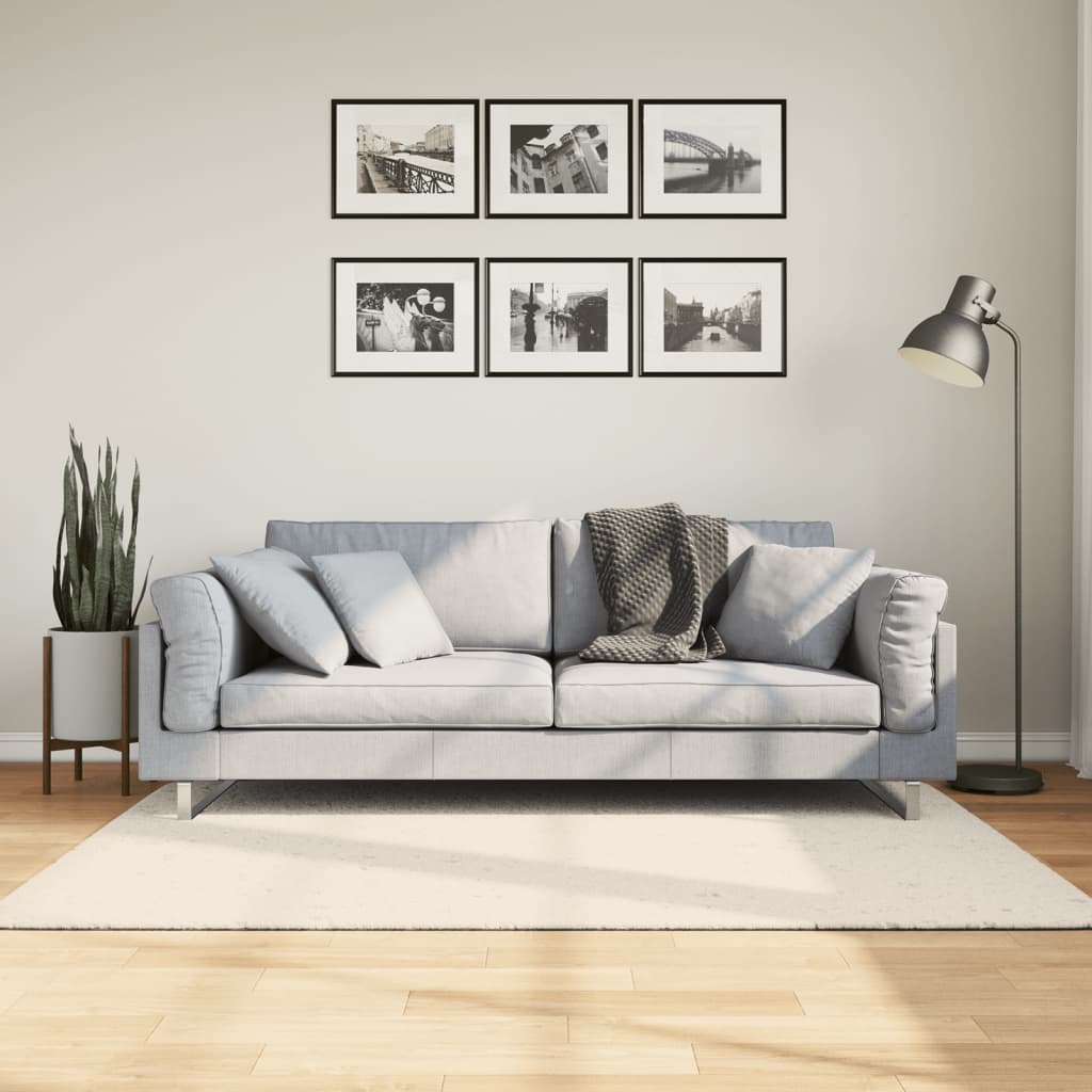 Carpet ISTAN Deep Pile Glossy Cream 140x200 cm