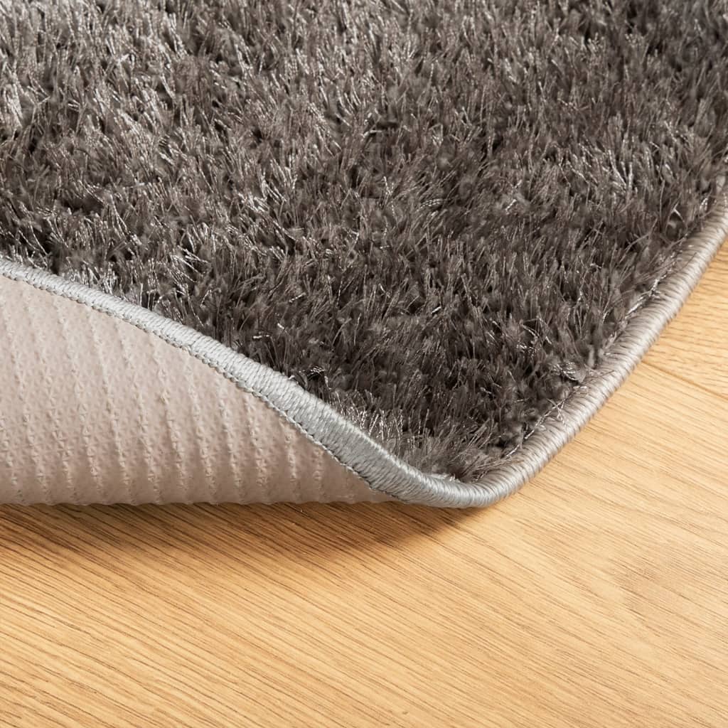 Carpet ISTAN Deep Pile Glossy Grey Ø 160 cm