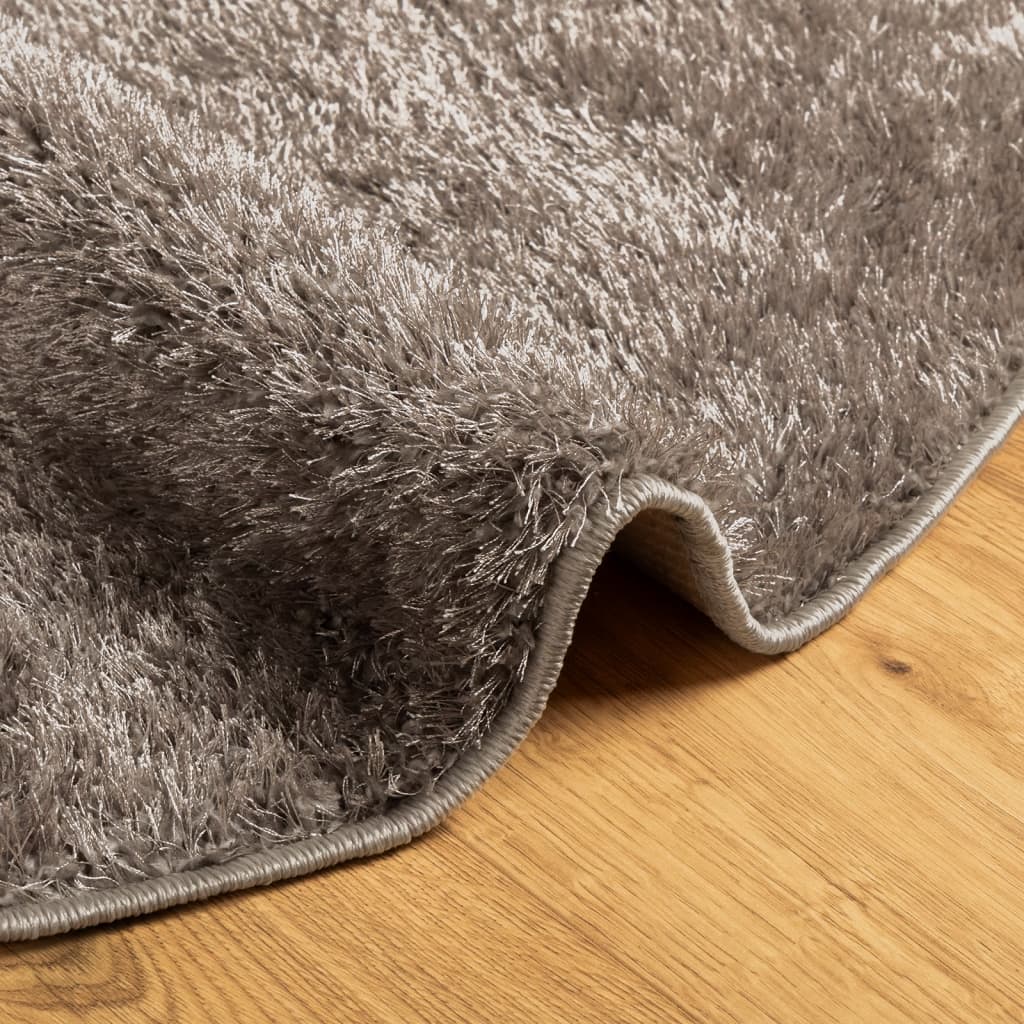 Carpet ISTAN Deep Pile Glossy Grey Ø 160 cm