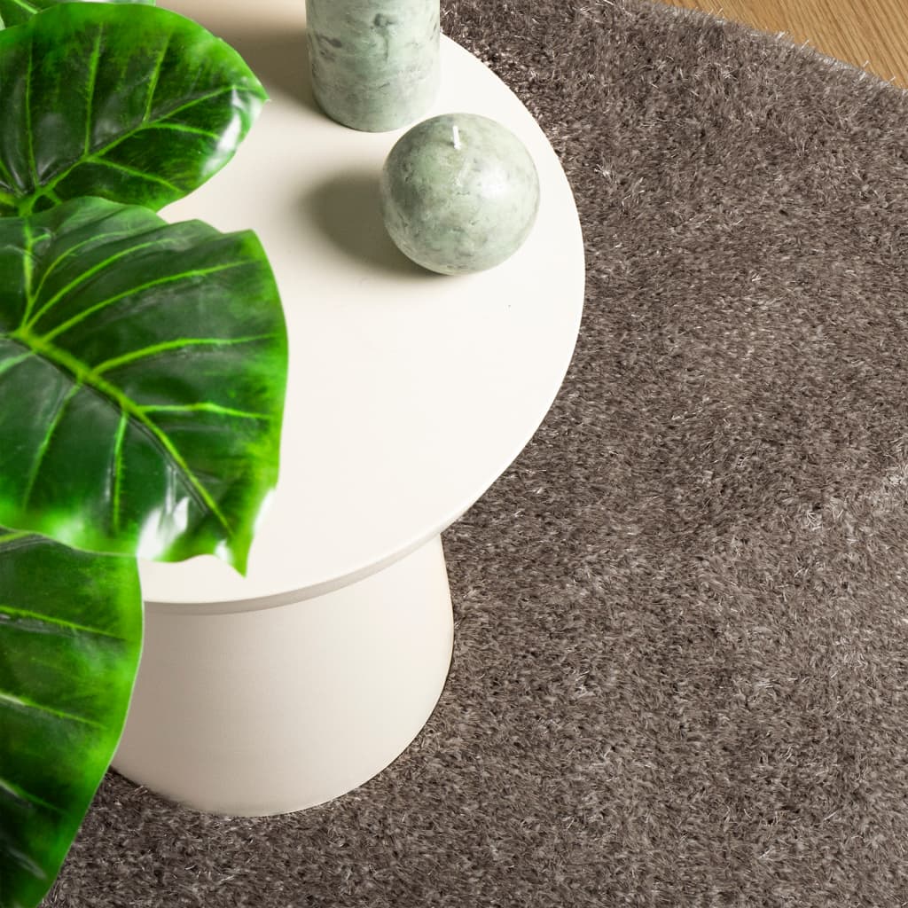 Carpet ISTAN Deep Pile Glossy Grey Ø 160 cm