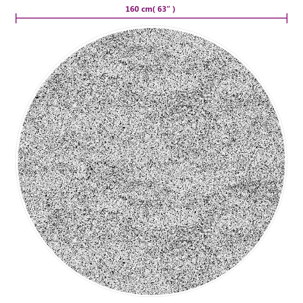 Carpet ISTAN Deep Pile Glossy Grey Ø 160 cm