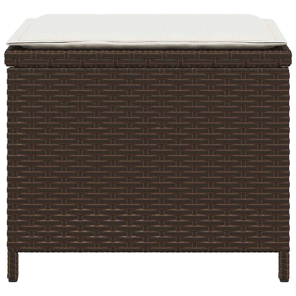 Gartenhocker mit Kissen 4 Stk. Braun 41x41x36 cm Poly Rattan