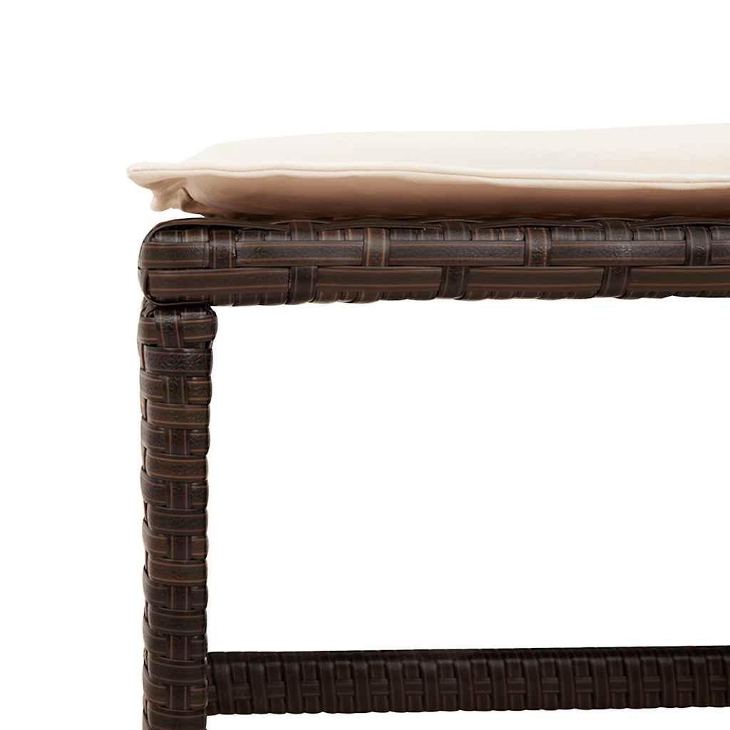 Gartenhocker mit Kissen 4 Stk. Braun 41x41x36 cm Poly Rattan