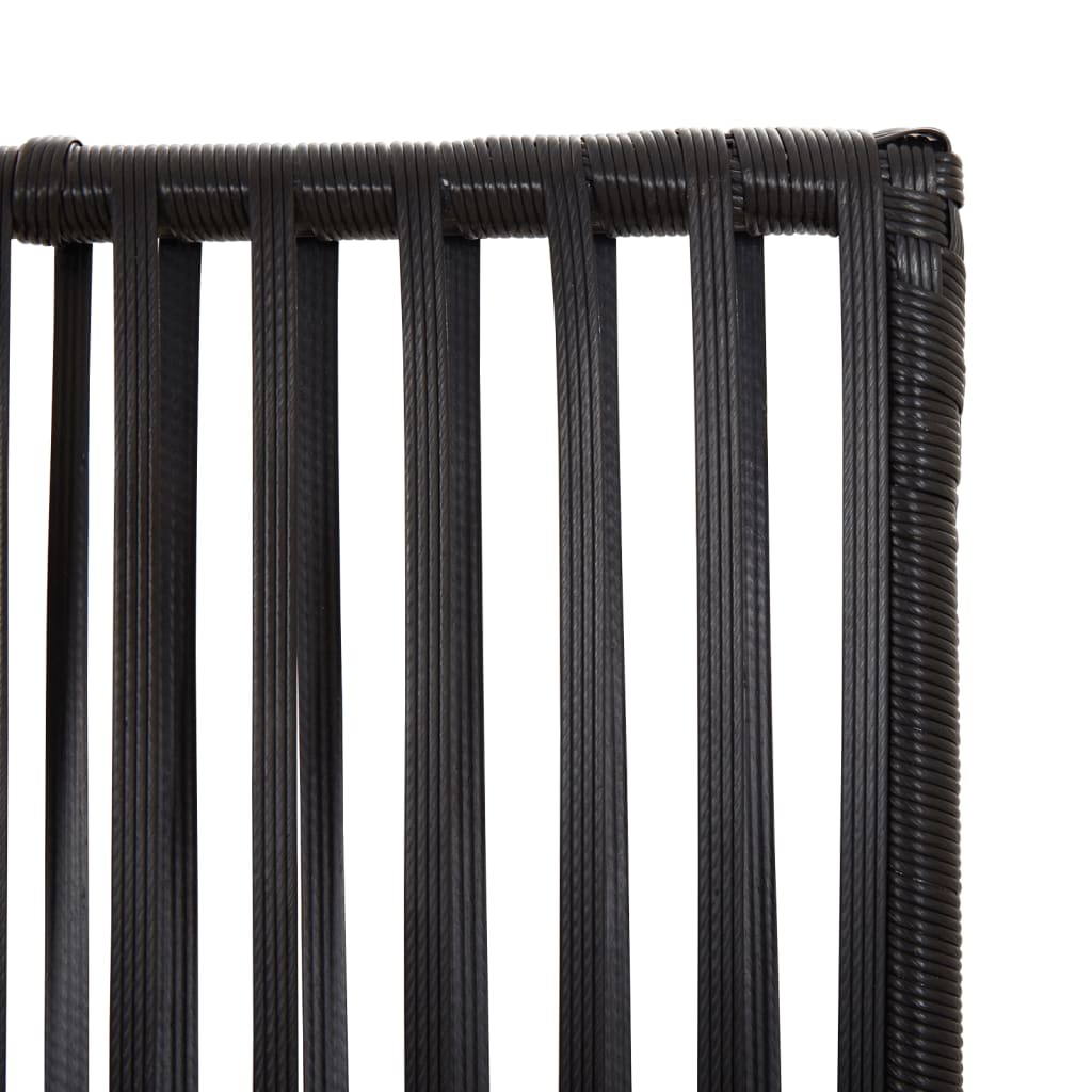 Paravent 5-tlg. Schwarz Poly Rattan