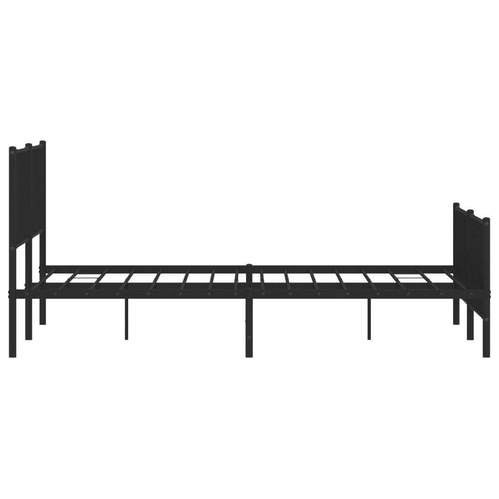 Bed frame with head and footboard metal black 183x213 cm