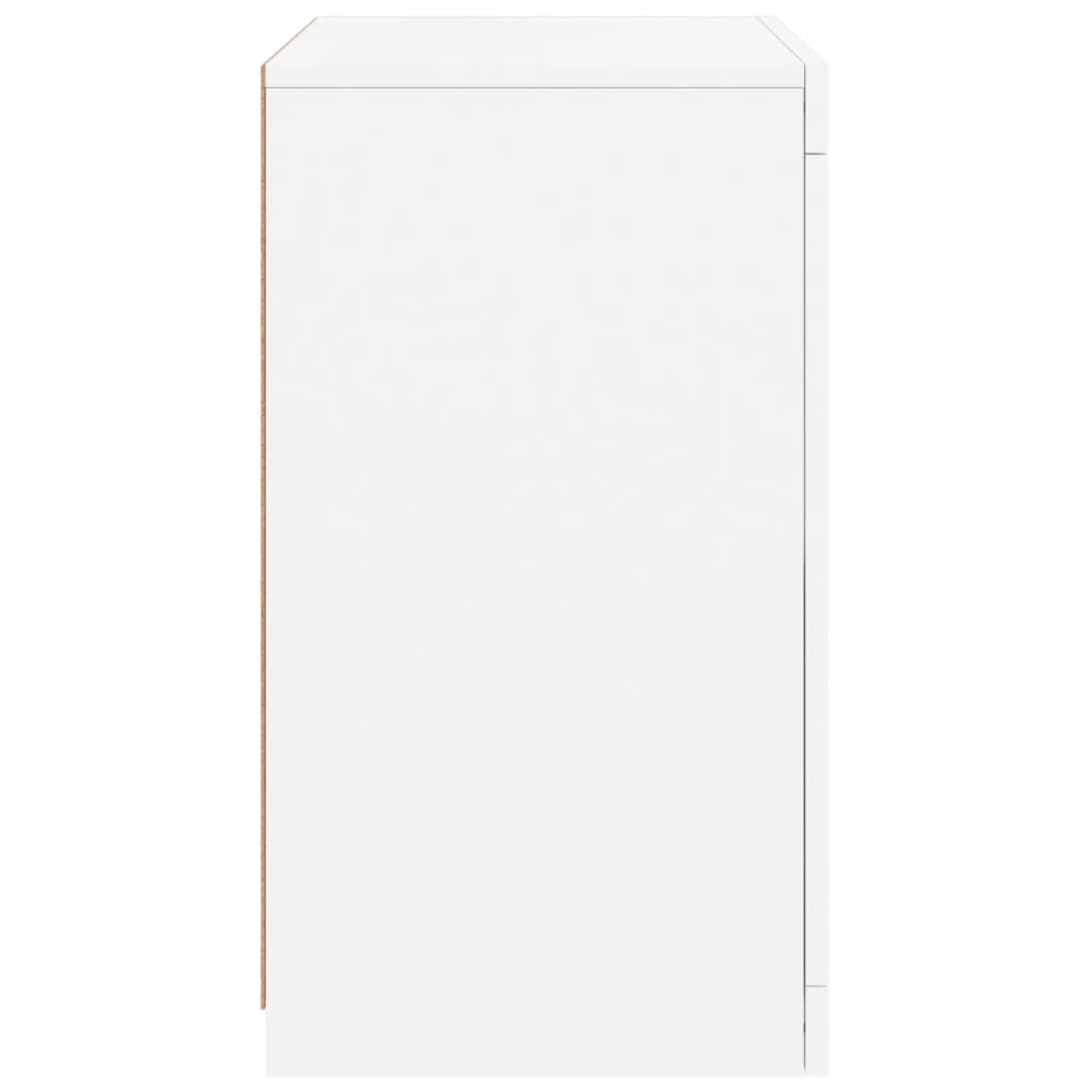Side cabinets with LED lights 2 pcs. White wood material