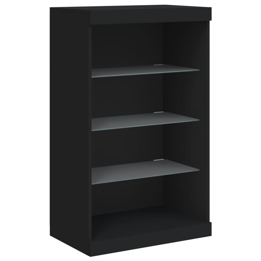 Sideboard mit LED-Leuchten Schwarz 60,5x37x100 cm