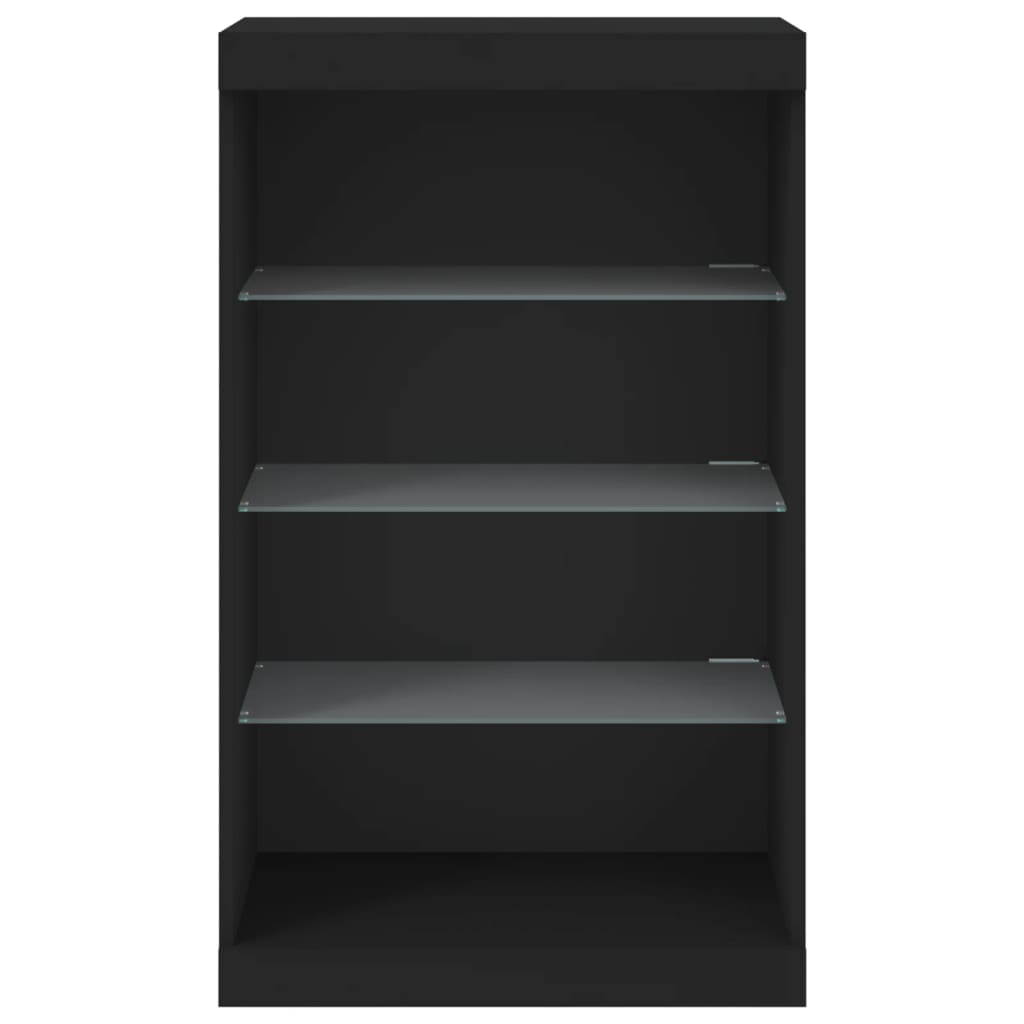 Sideboard mit LED-Leuchten Schwarz 60,5x37x100 cm