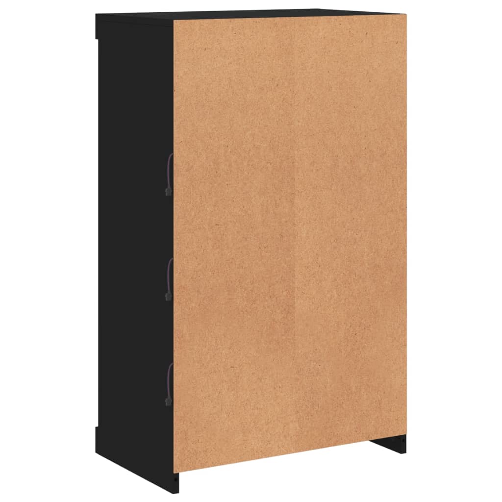 Sideboard mit LED-Leuchten Schwarz 60,5x37x100 cm