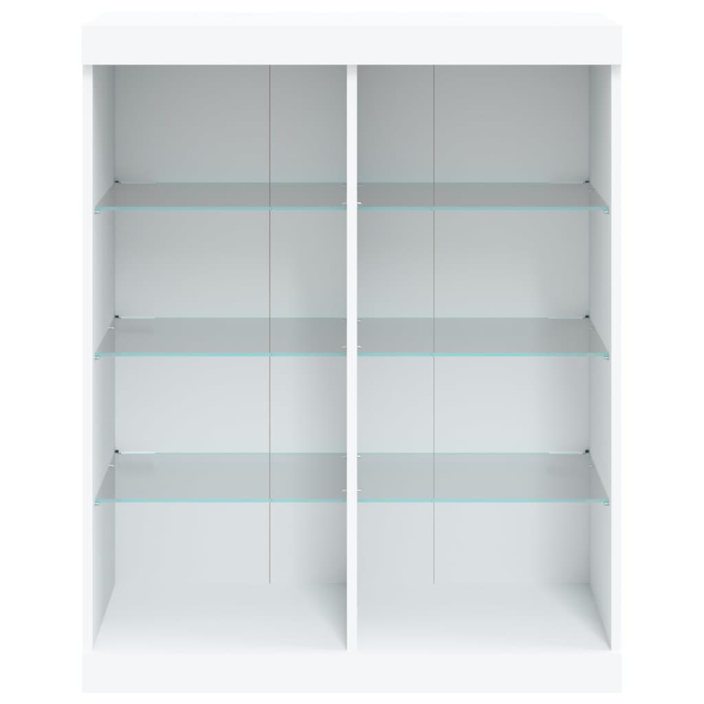 Sideboard mit LED-Leuchten Weiß 81x37x100 cm