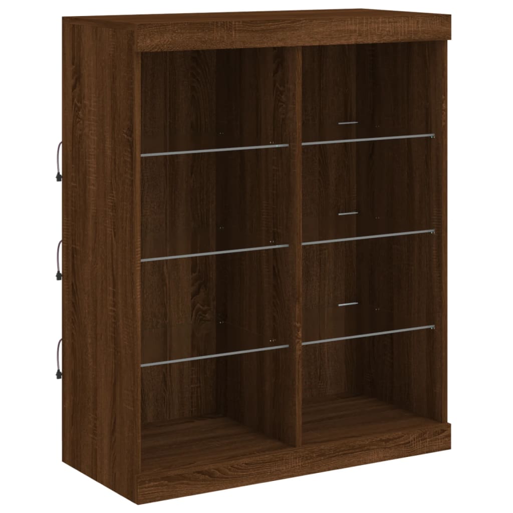 Sideboard mit LED-Leuchten Braun Eichen-Optik 81x37x100 cm
