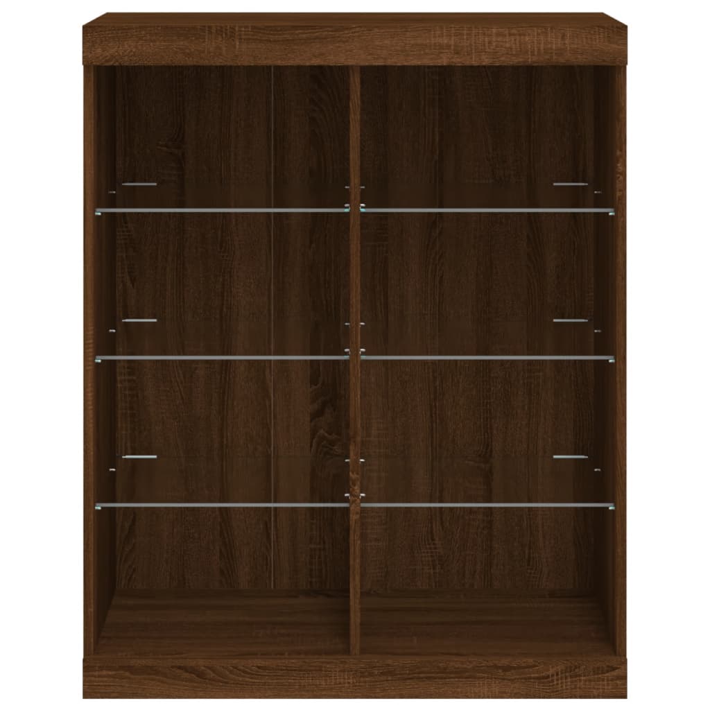 Sideboard mit LED-Leuchten Braun Eichen-Optik 81x37x100 cm