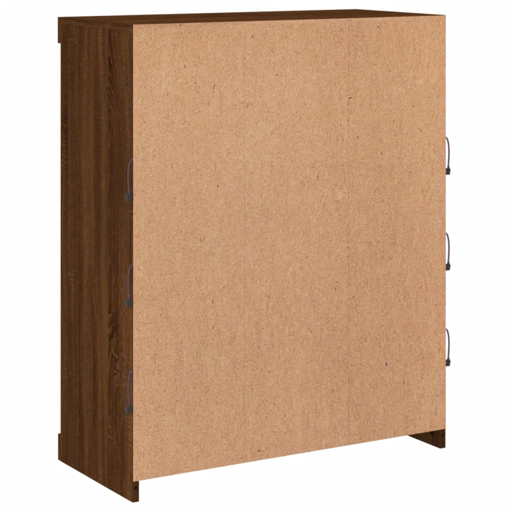 Sideboard mit LED-Leuchten Braun Eichen-Optik 81x37x100 cm