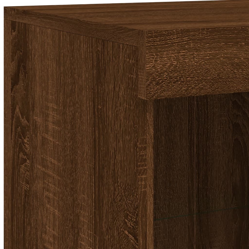 Sideboard mit LED-Leuchten Braun Eichen-Optik 81x37x100 cm