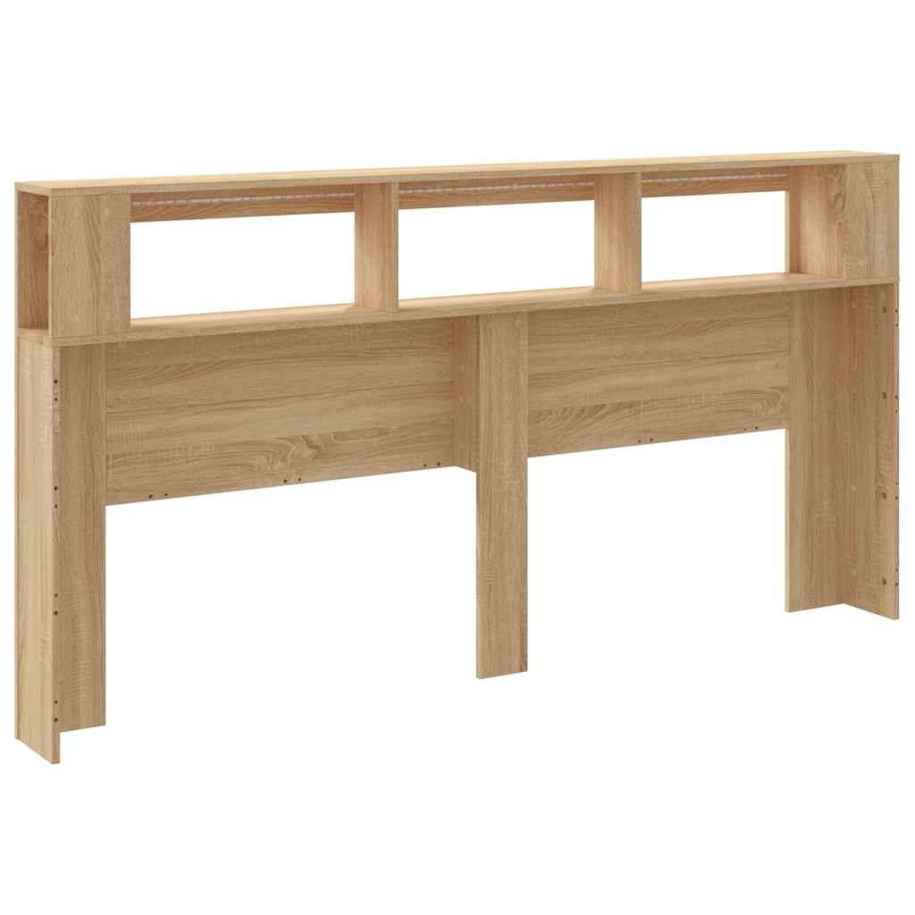 LED-Kopfteil Sonoma Eiche 200x18,5x103,5 cm Holzwerkstoff