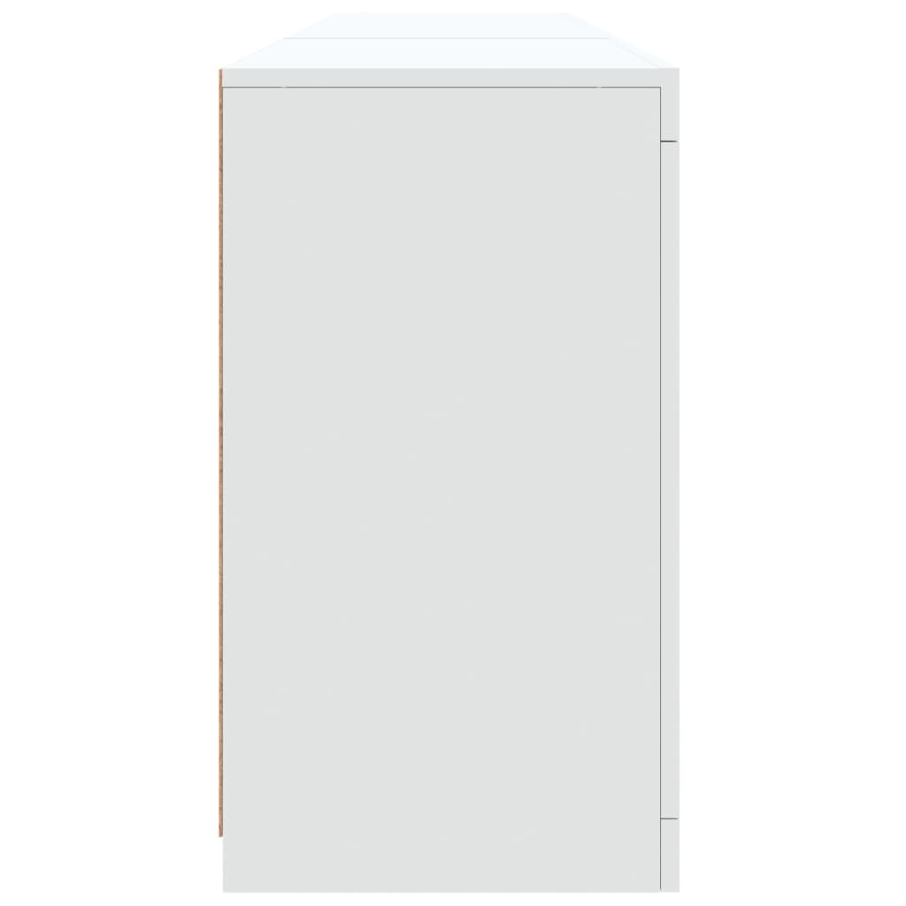 Sideboard mit LED-Leuchten Weiß 162x37x67 cm