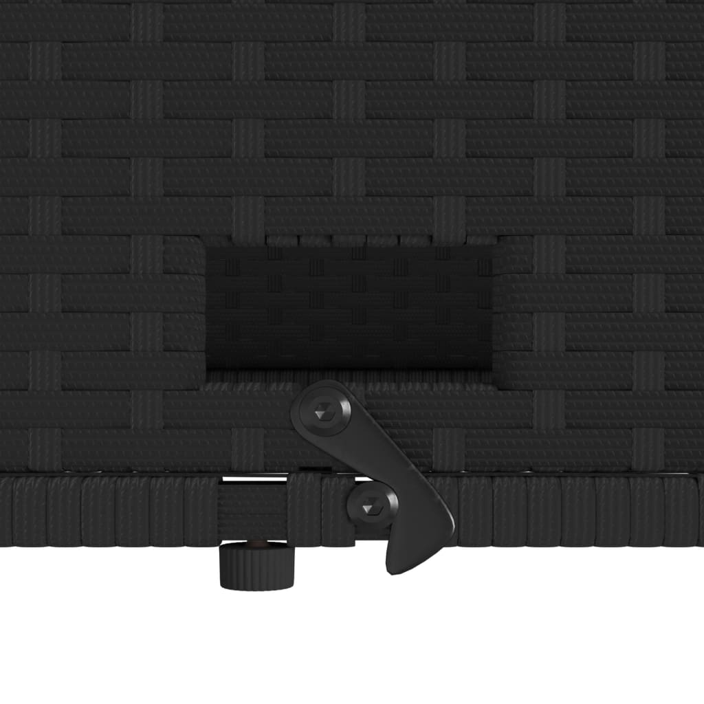 Garden Sofa with Cushions 2-Seater Black Poly Rattan&amp;Acacia Wood