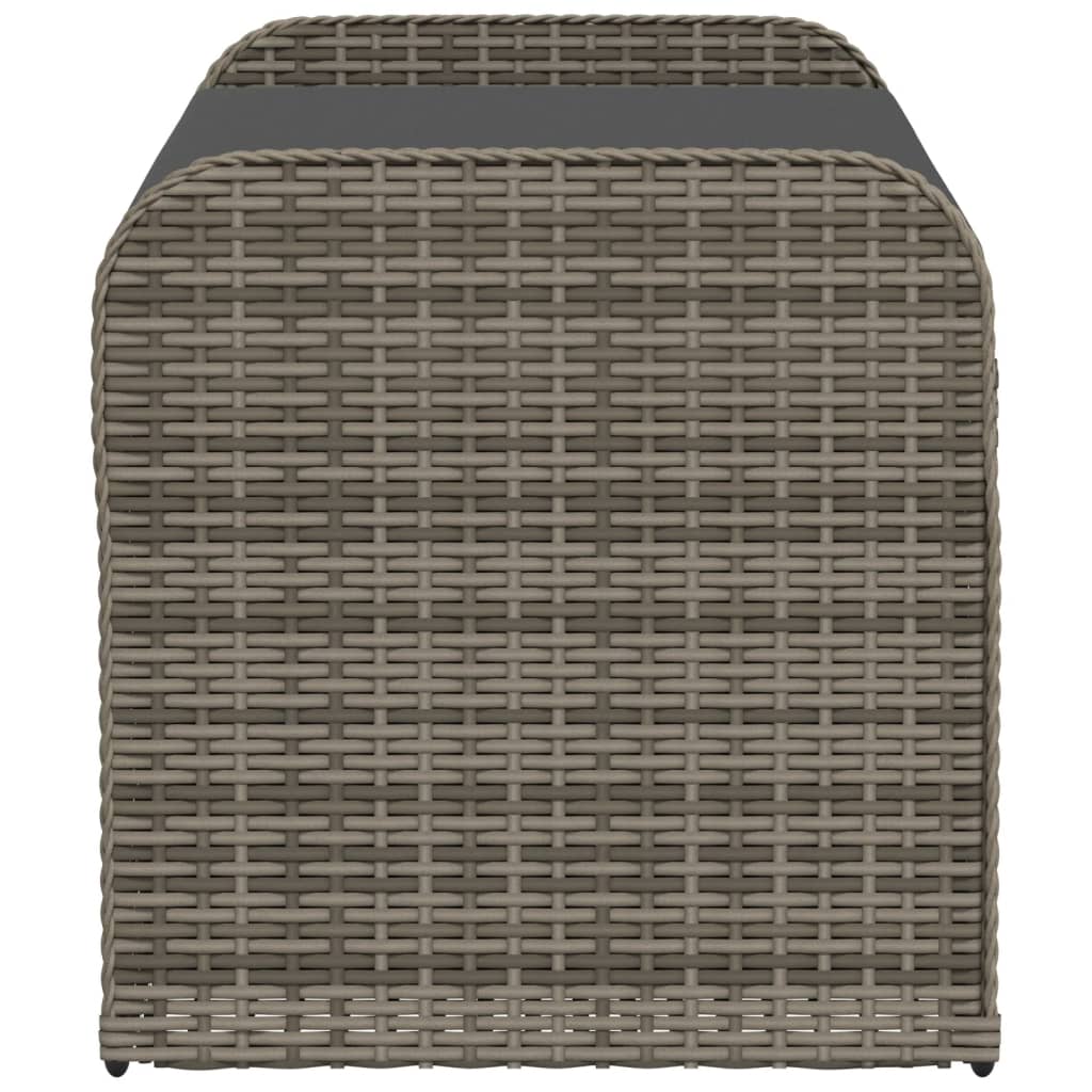 Bench with Storage Space &amp; Cushions Grey 115x51x52 cm Poly Rattan