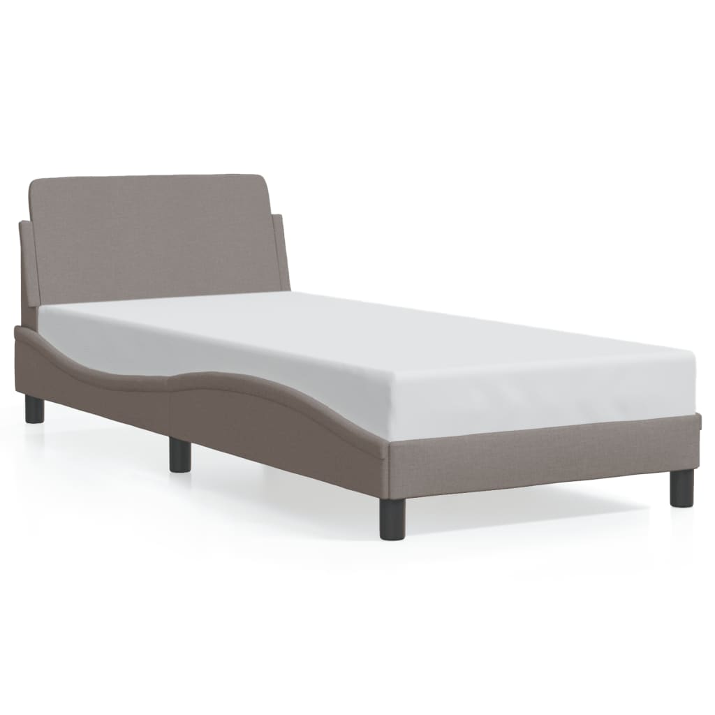 Bettgestell mit Kopfteil "Dover" Taupe 80x200 cm Stoff