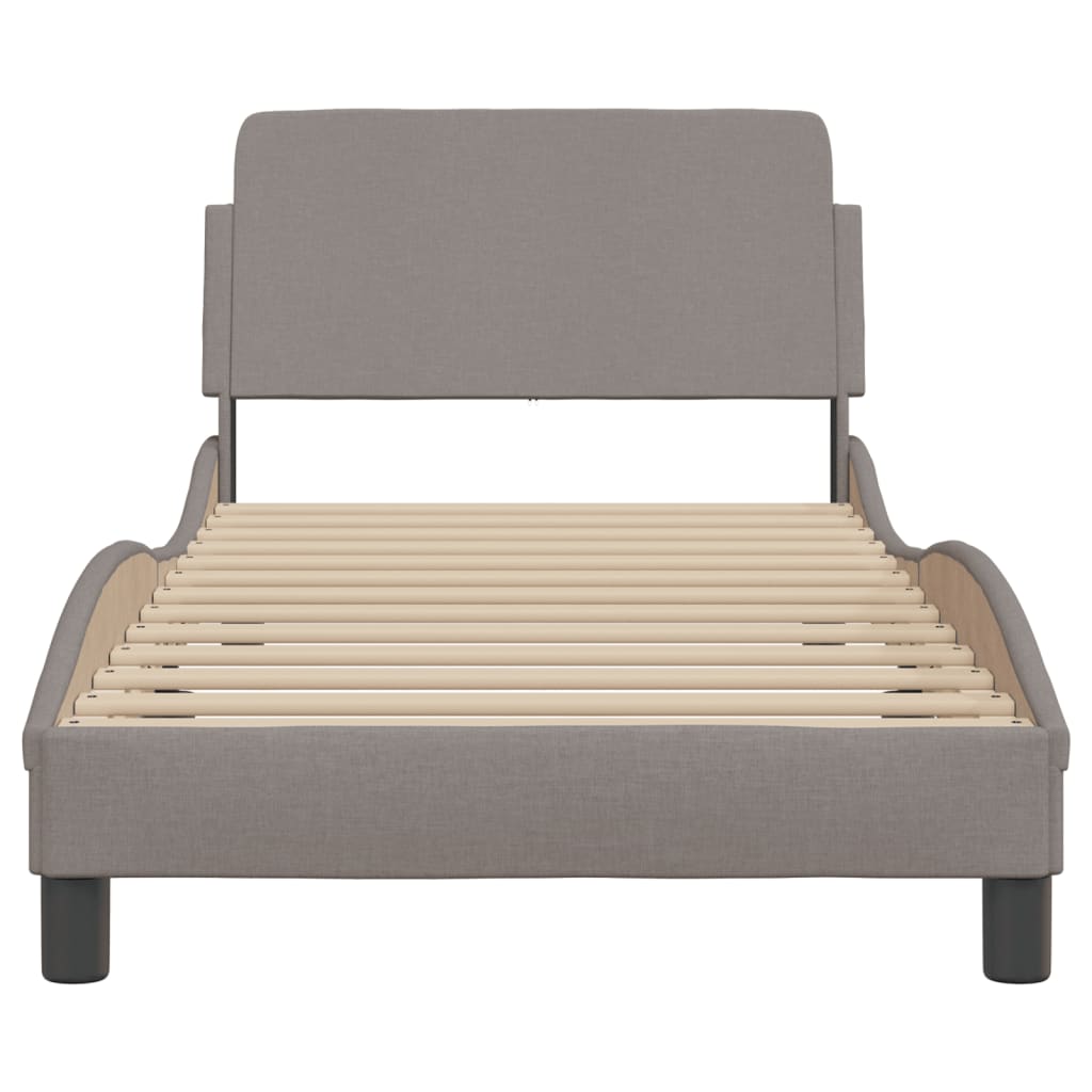 Bettgestell mit Kopfteil "Dover" Taupe 80x200 cm Stoff
