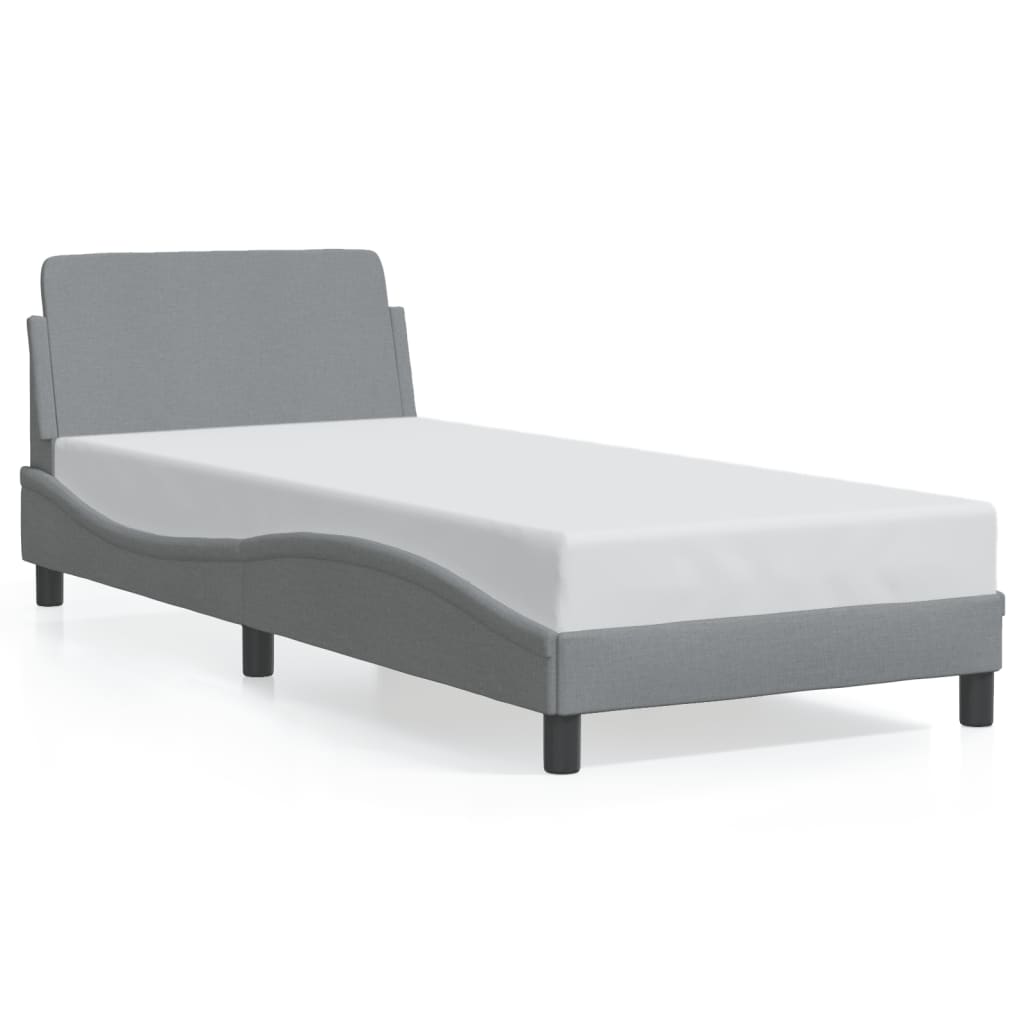 Bettgestell "Dover" Hellgrau 90x190 cm Stoff
