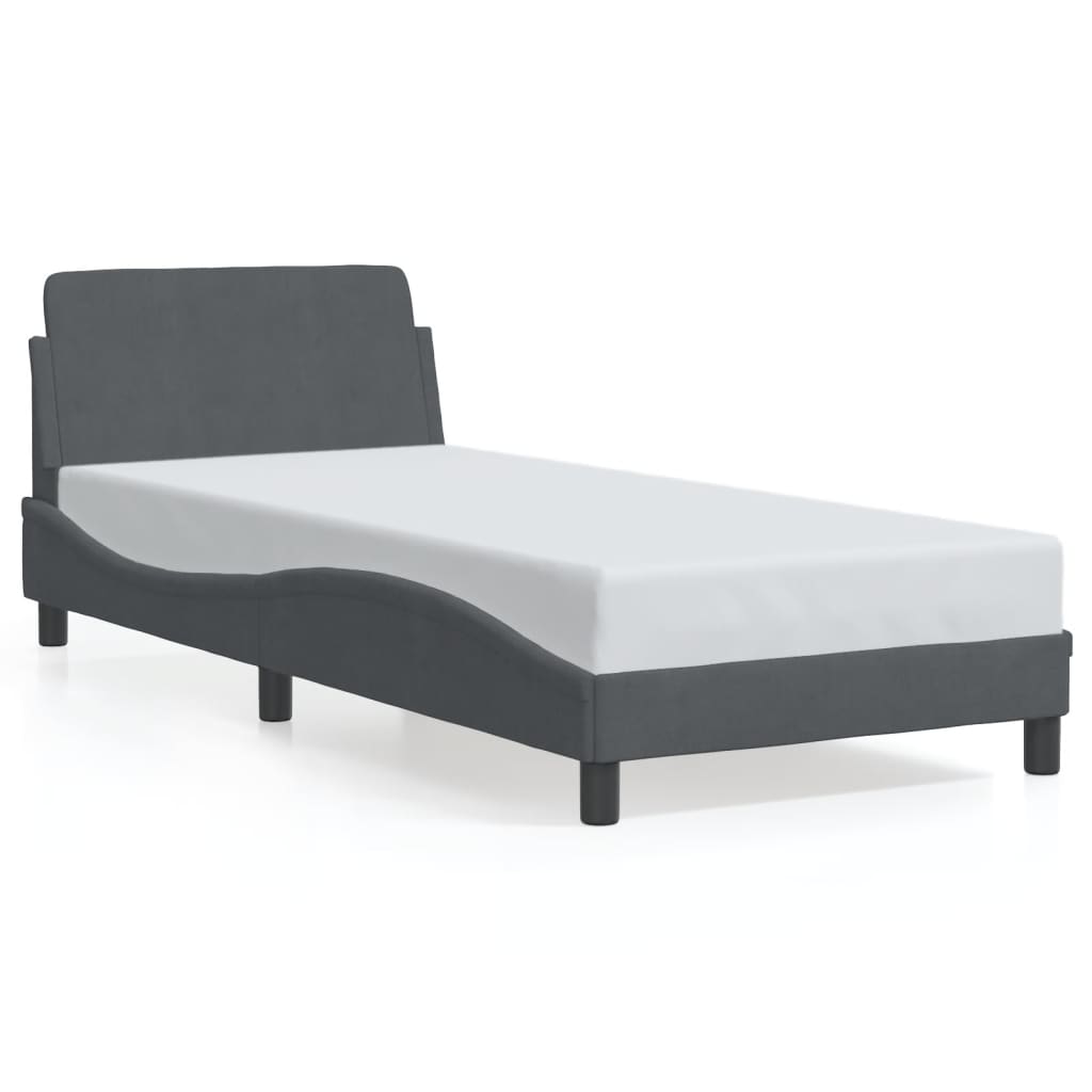 Bettgestell "Dover" Dunkelgrau 90x190 cm Samt