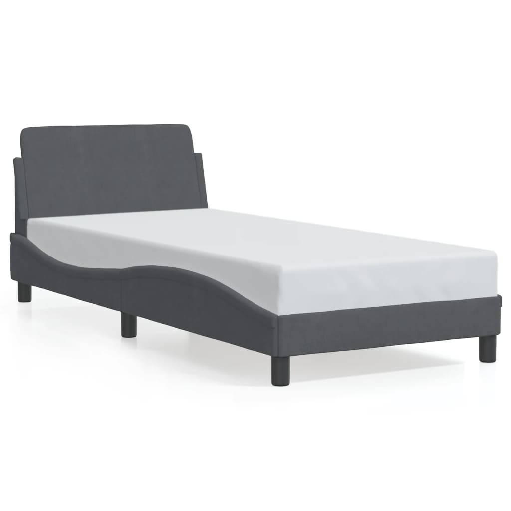 Bettgestell "Dover" Dunkelgrau 90x200 cm Samt