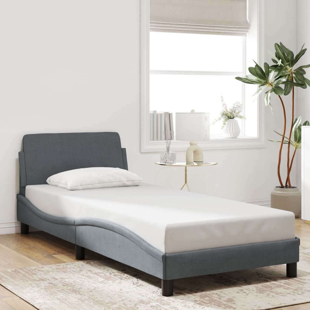 Bettgestell "Dover" Dunkelgrau 90x200 cm Samt