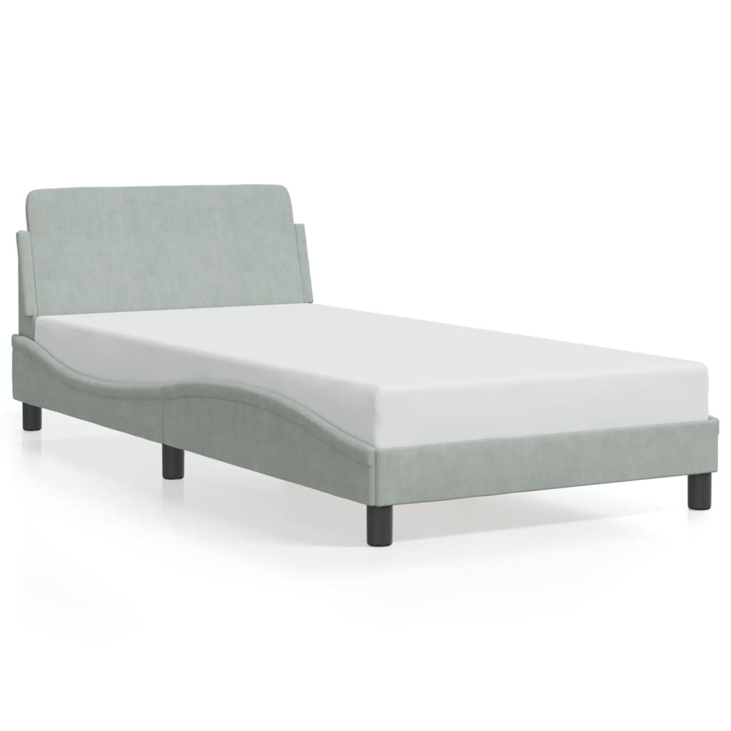 Bettgestell "Dover" Hellgrau 100x200 cm Samt