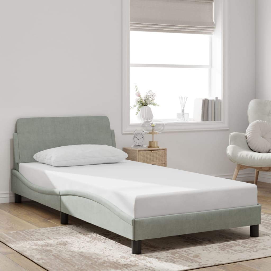 Bettgestell "Dover" Hellgrau 100x200 cm Samt