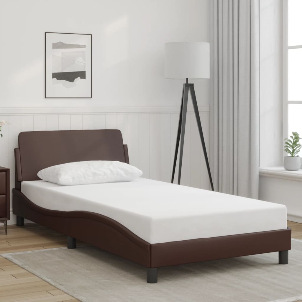 Bettgestell "Dover" Braun 100x200 cm Kunstleder