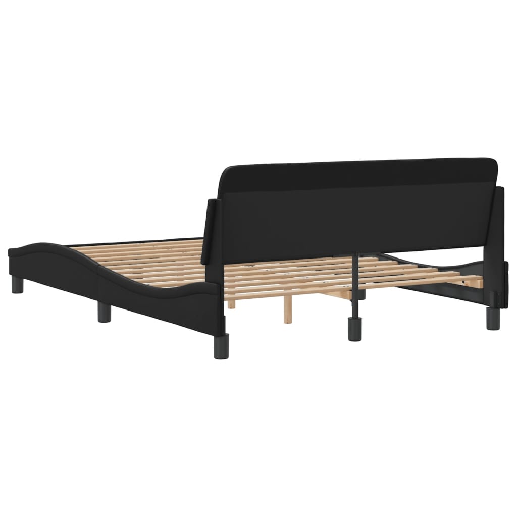 Bettgestell "Dover" Schwarz 120x200 cm Kunstleder