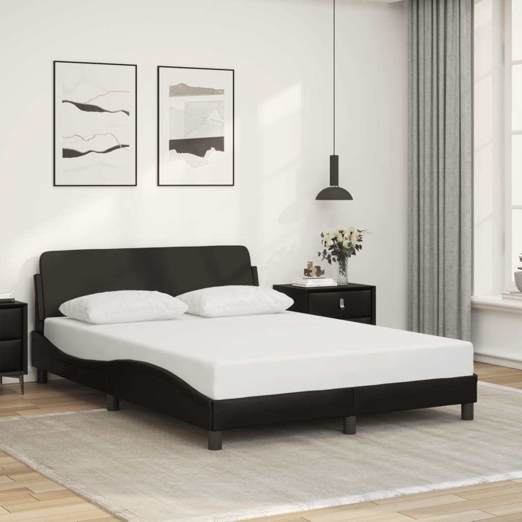Bettgestell "Dover" Schwarz 120x200 cm Kunstleder
