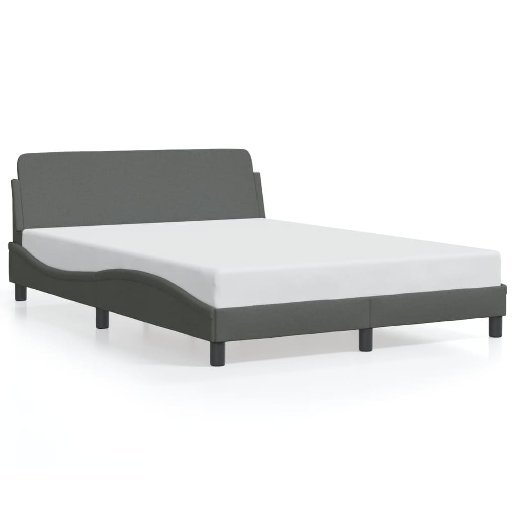 Bettgestell "Dover" Dunkelgrau 140x190 cm Stoff