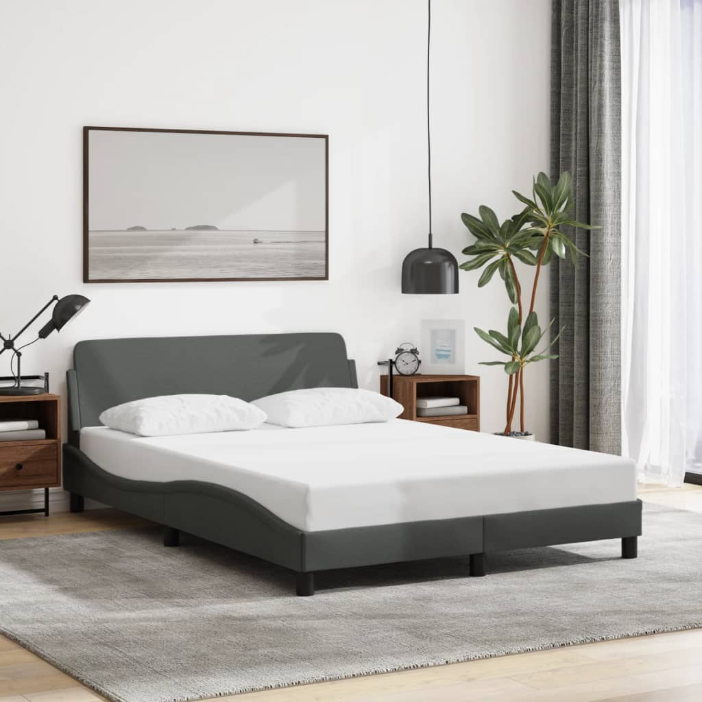 Bettgestell "Dover" Dunkelgrau 140x190 cm Stoff