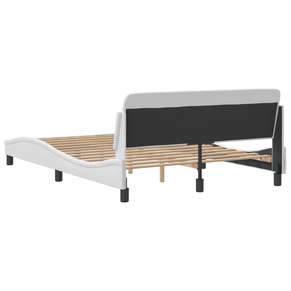 Bettgestell "Dover" Weiß 140x190 cm Kunstleder
