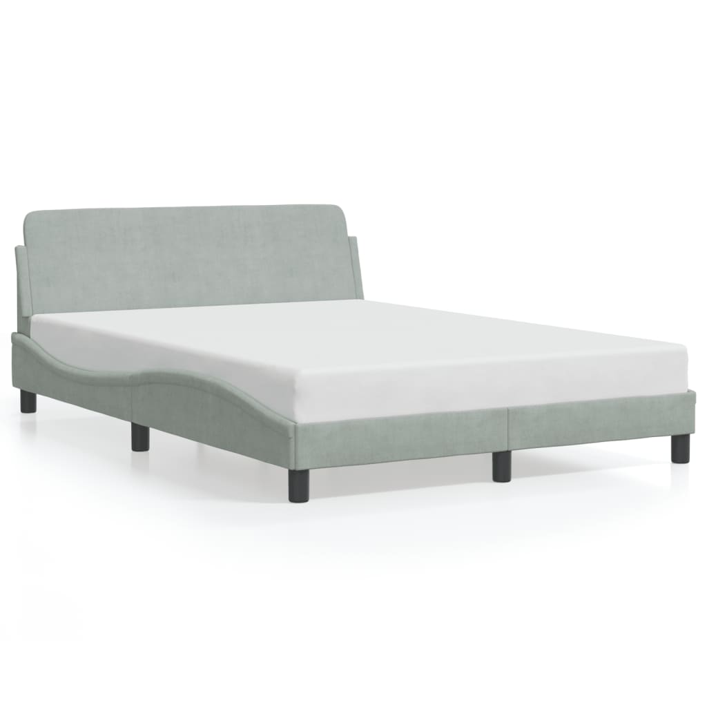 Bettgestell "Dover" Hellgrau 140x200 cm Samt
